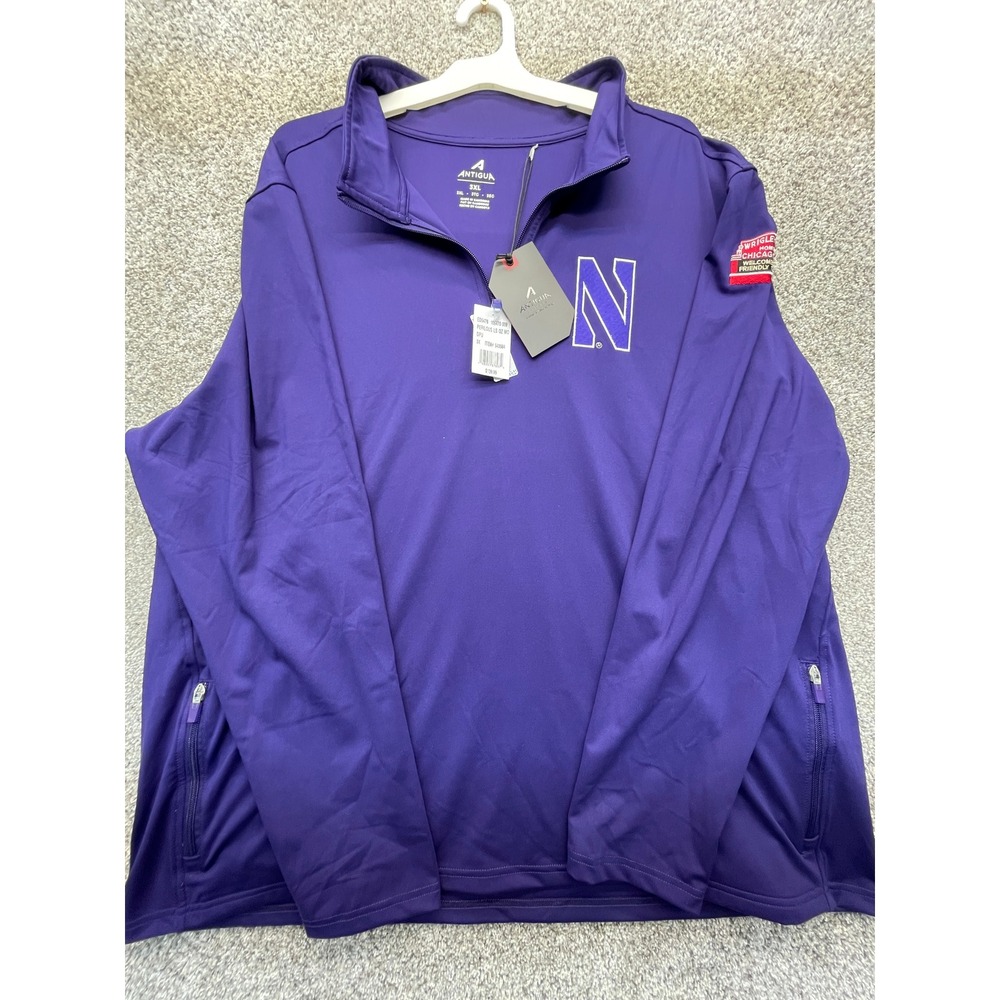 Antigua Quarter Zip Mens 3X Purple NEW Northwestern Perilous LS QZ MO